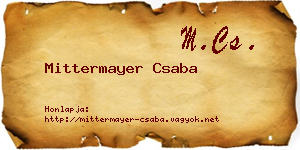 Mittermayer Csaba névjegykártya