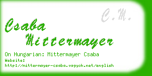 csaba mittermayer business card